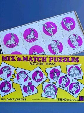 Mix n Match MATCHING THINGS (24 - Two Piece Puzzles) Trend Enterprises